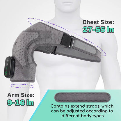 Adjustable Heating Vibration Shoulder Brace Support, Electric Heating Pad for Shoulder, Left and Right Shoulder Massager Warming