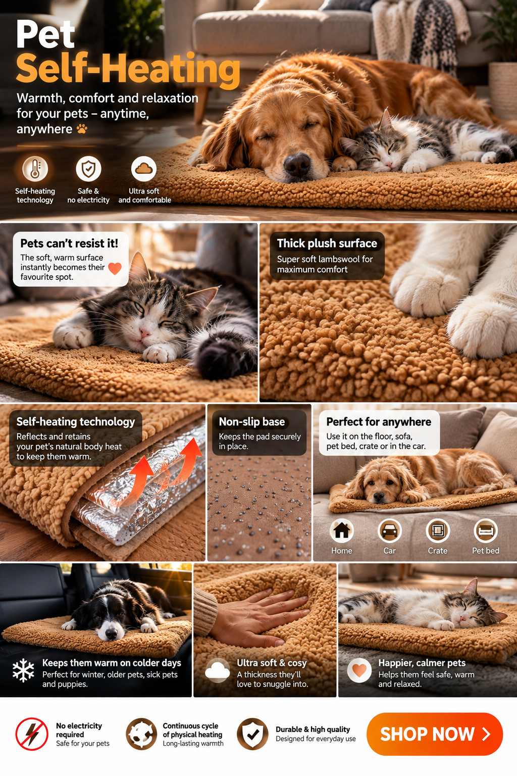 Petora™ self-heating pad