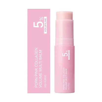 PDRN Pink Collagen Volume Multi Balm Stick |Collagen Balm Stick with Volufiline and NAD, Face & Body Moisturizing Lines and Lips