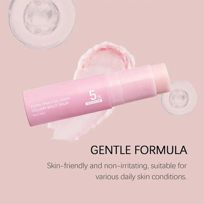 PDRN Pink Collagen Volume Multi Balm Stick |Collagen Balm Stick with Volufiline and NAD, Face & Body Moisturizing Lines and Lips