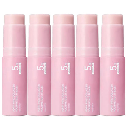 PDRN Pink Collagen Volume Multi Balm Stick |Collagen Balm Stick with Volufiline and NAD, Face & Body Moisturizing Lines and Lips