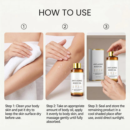Anti Aging Body Oil with Collagen & Centella Asiatica,Deep Hydrating Firming Lightweight Non Greasy Moisturizing Glow Body Oil