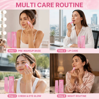 PDRN Pink Collagen Brightening Eye Patches Reduce Dark Circles Puffiness+Multi Balm Stick Hydrating Firming Face Neck Skin Care